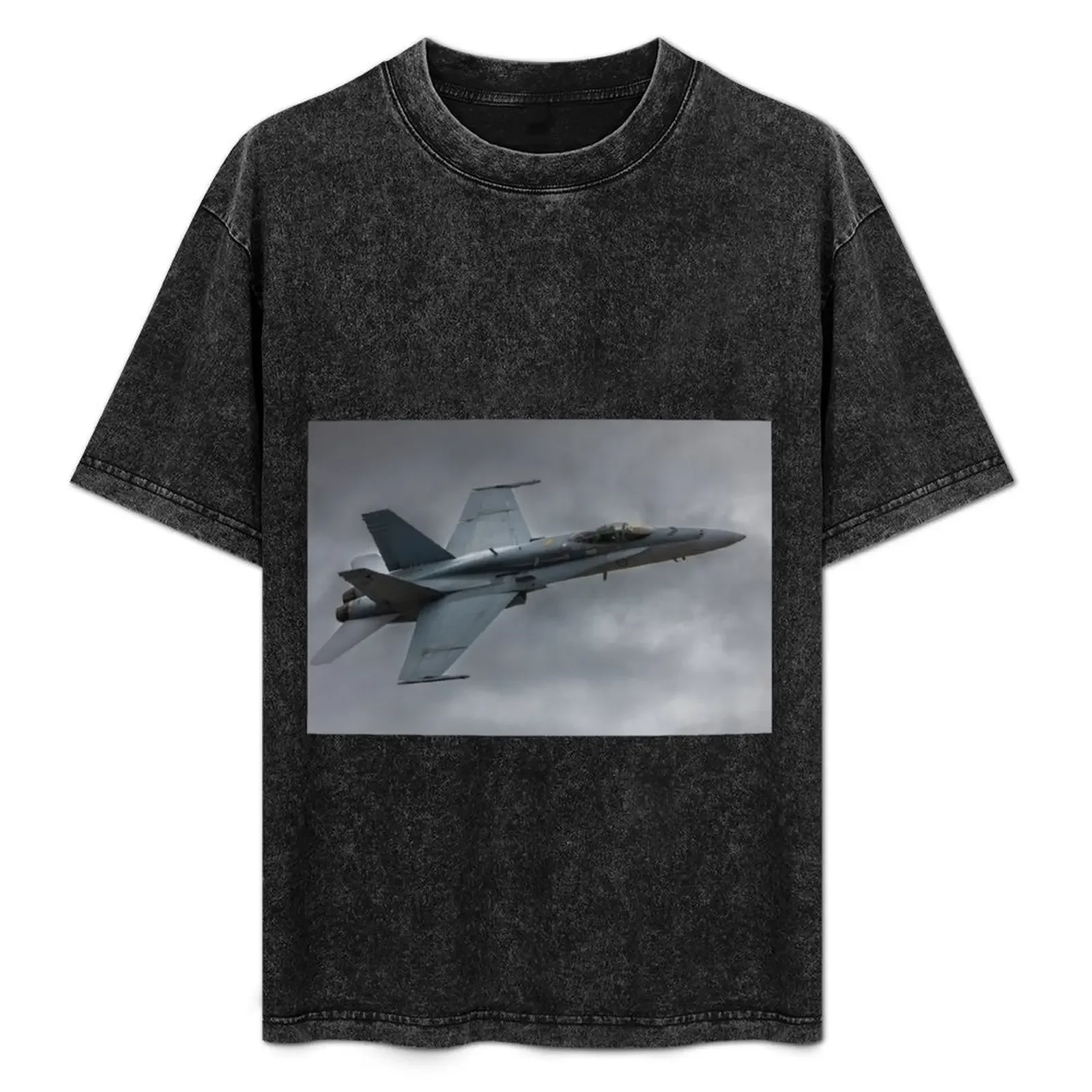 

F/A-18 Hornet Jet T-Shirt Retro Style Print Casual Top