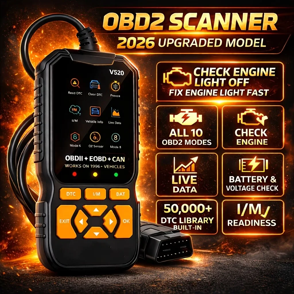 V520 Professional OBD2 Scanner Auto Check Engine Diagnostic Tool for Cars Check Engine Light Code Reader Scanner