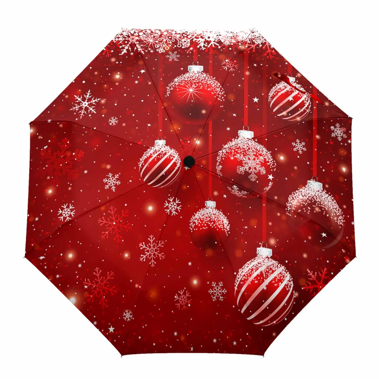 Christmas Snowflake Lines Fully-automatic Umbrella for Outdoor Kids Adults Printed Umbrella Foldable Eight Strand Umbrella