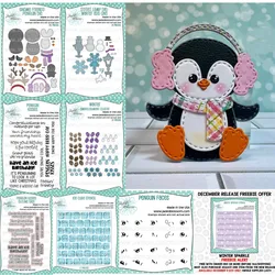 2025 New Gnome Penguin Faces Clear Stamps Metal Cutting Dies Ice Cube Stencil DIY Scrapbook Make Card Craft Template Decoration