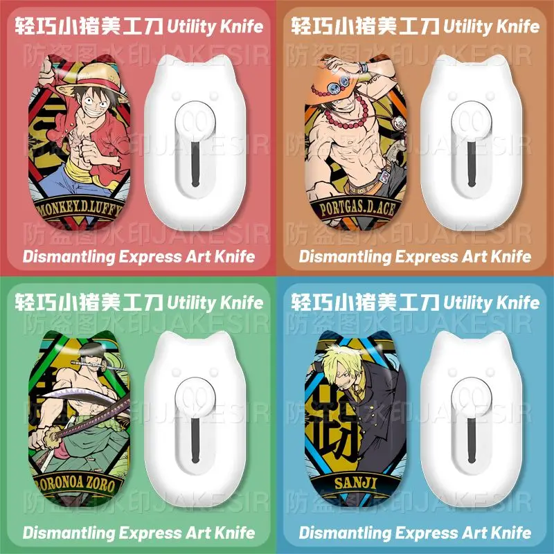 One Piece Handsome Luffy Piglet Craft Knife Student Planner Cutting Knife Handmade Knife Portable for Opening Express Boxes
