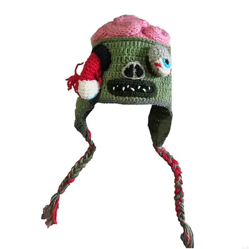 

MXMB Woolen Hat Zombie Eyes Headgear Knitting Hat Outdoor Trend Casual Hat Windproof Winter for Men Women Costume Accessory