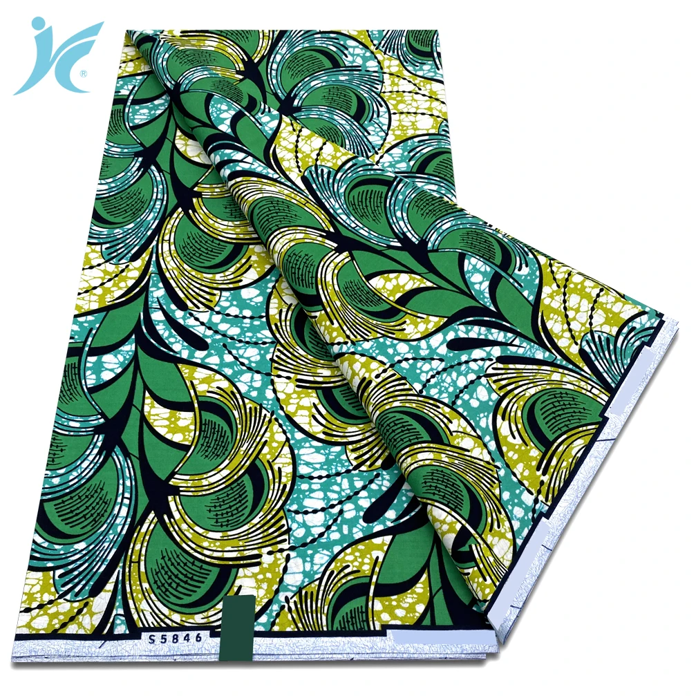 Tela Africana 100% Algodón Súper Suave, Tela de Cera Real de Ghana y Nigeria, Nuevo Estilo, Tela de Estampados de Cera Ankara de Alta Calidad, 6 Yardas