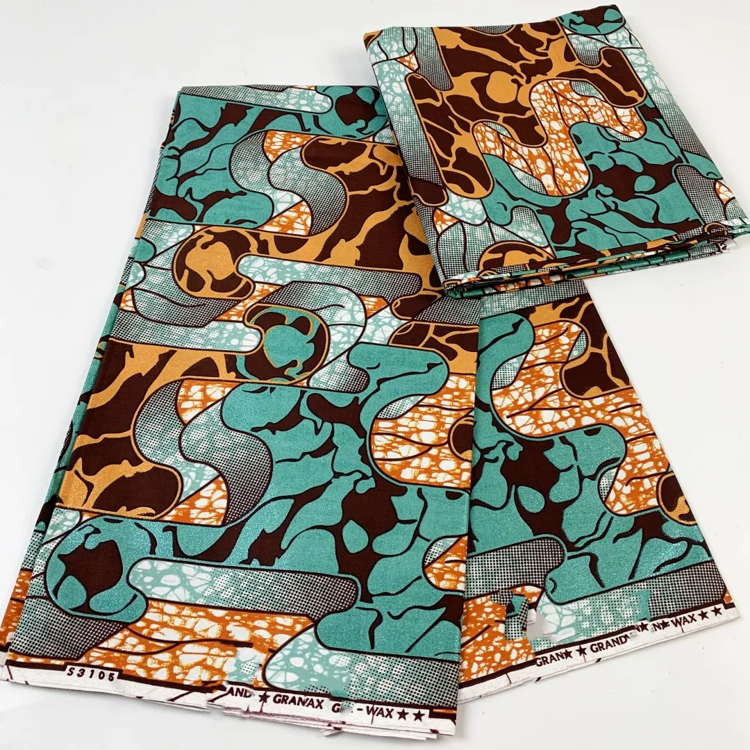 Telas de cera africanas nigerianas, envoltura de algodón con estampado de Batik Ankara, Material súper dorado Original de alta calidad, auténtico,