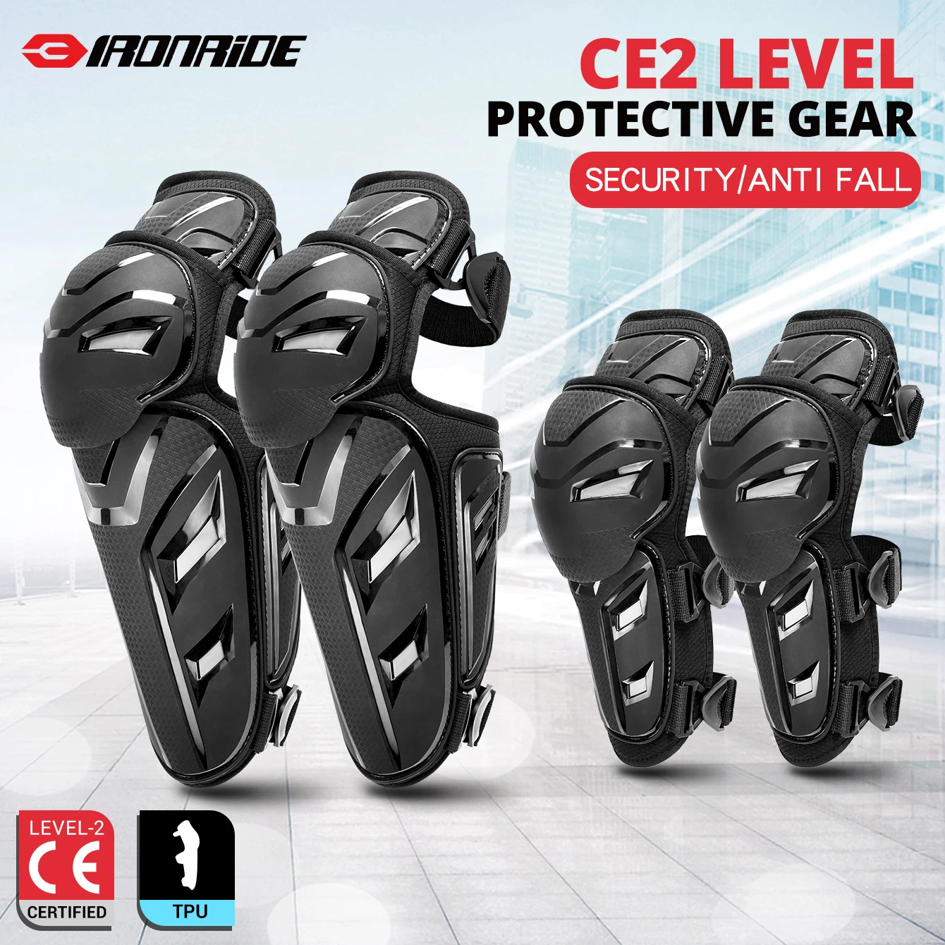 Off Road Cycling Knee And Elbow Protection Four Piece Set CE Certified Safety Protection Off-road Motorbike Protective Equipment
