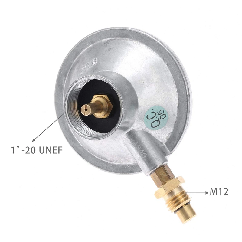 

A21I-Пропановый регулирующий клапан газового гриля Настольный регулятор Регулирующий клапан газового гриля на пропане + форсунка M12 и внутренняя резьба 1–20 дюймов