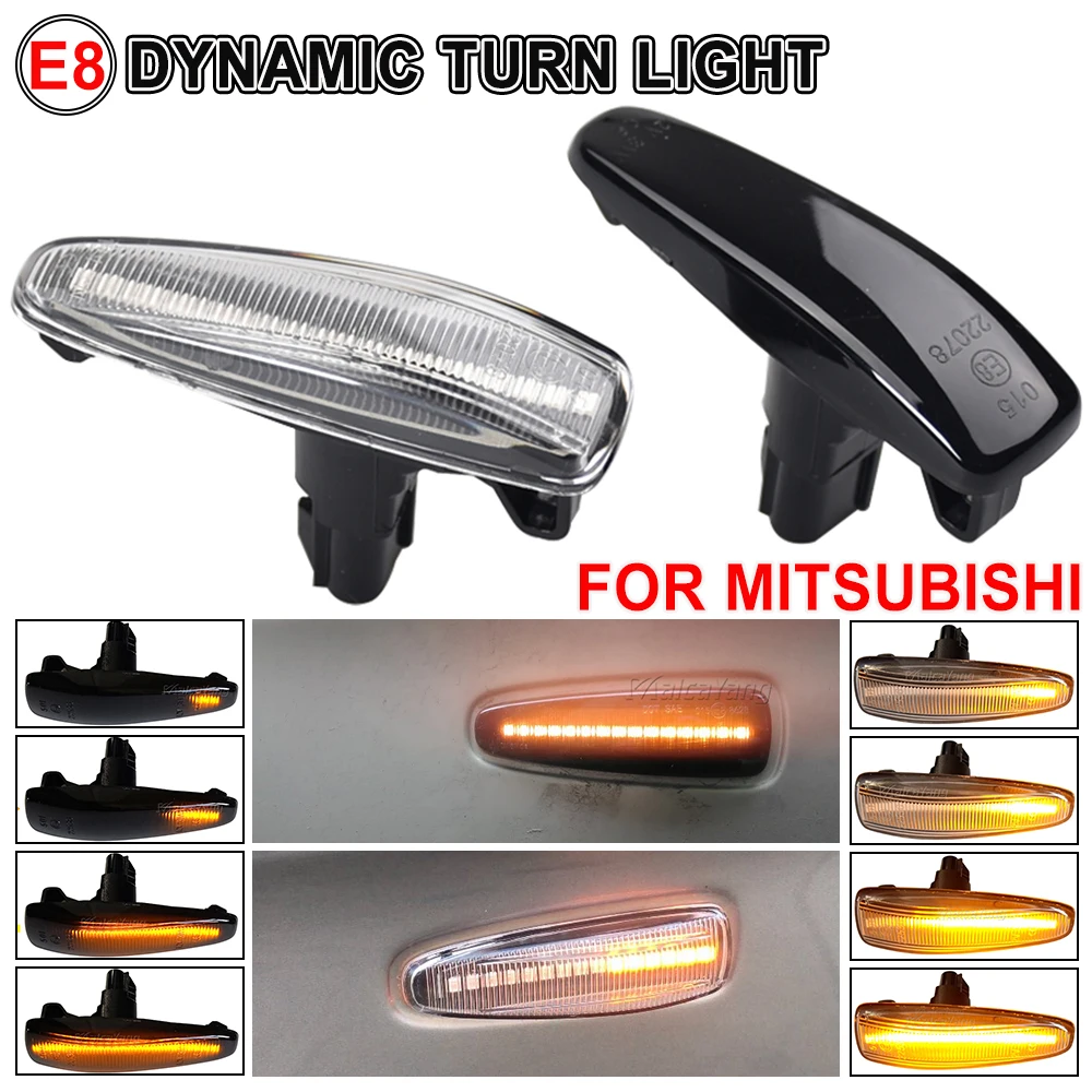 2pcs Turn Signal Light Marker Lamp Amber Dynamic LED Fender Side Marker For Mitsubishi Lancer EVO X Outlander Sport Mirage 2014+