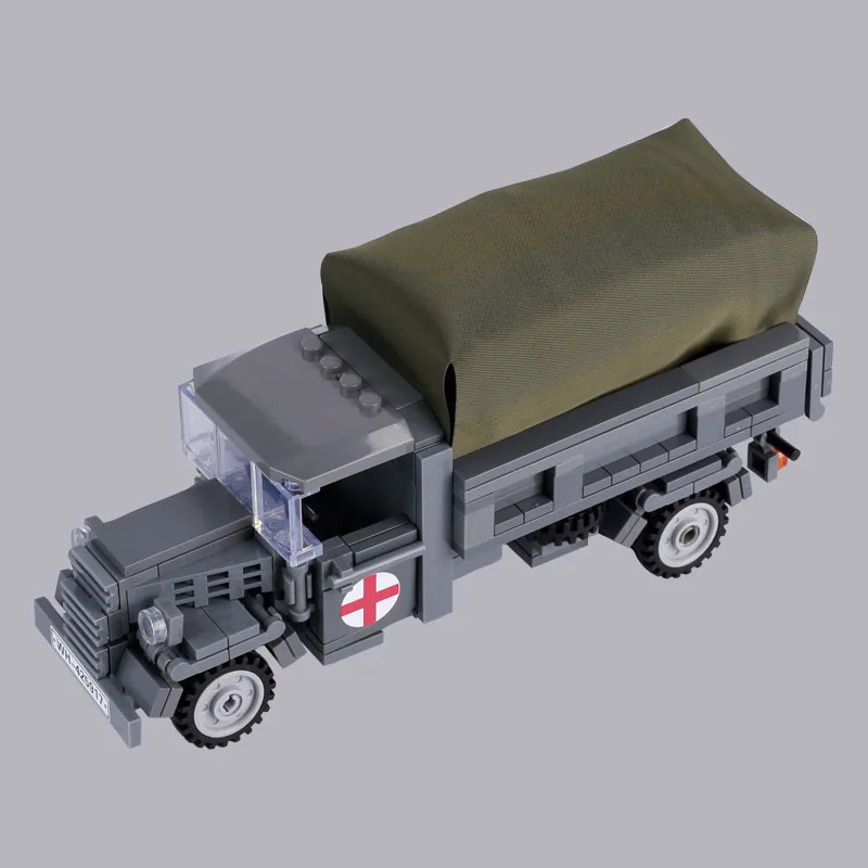 Décennie s de construction de véhicules médicaux militaires jeunesse WW2, figurines de soldats de l'armée allemande, camion, ville, ambulance, modèle MOC, briques, jouets pour enfants, cadeaux