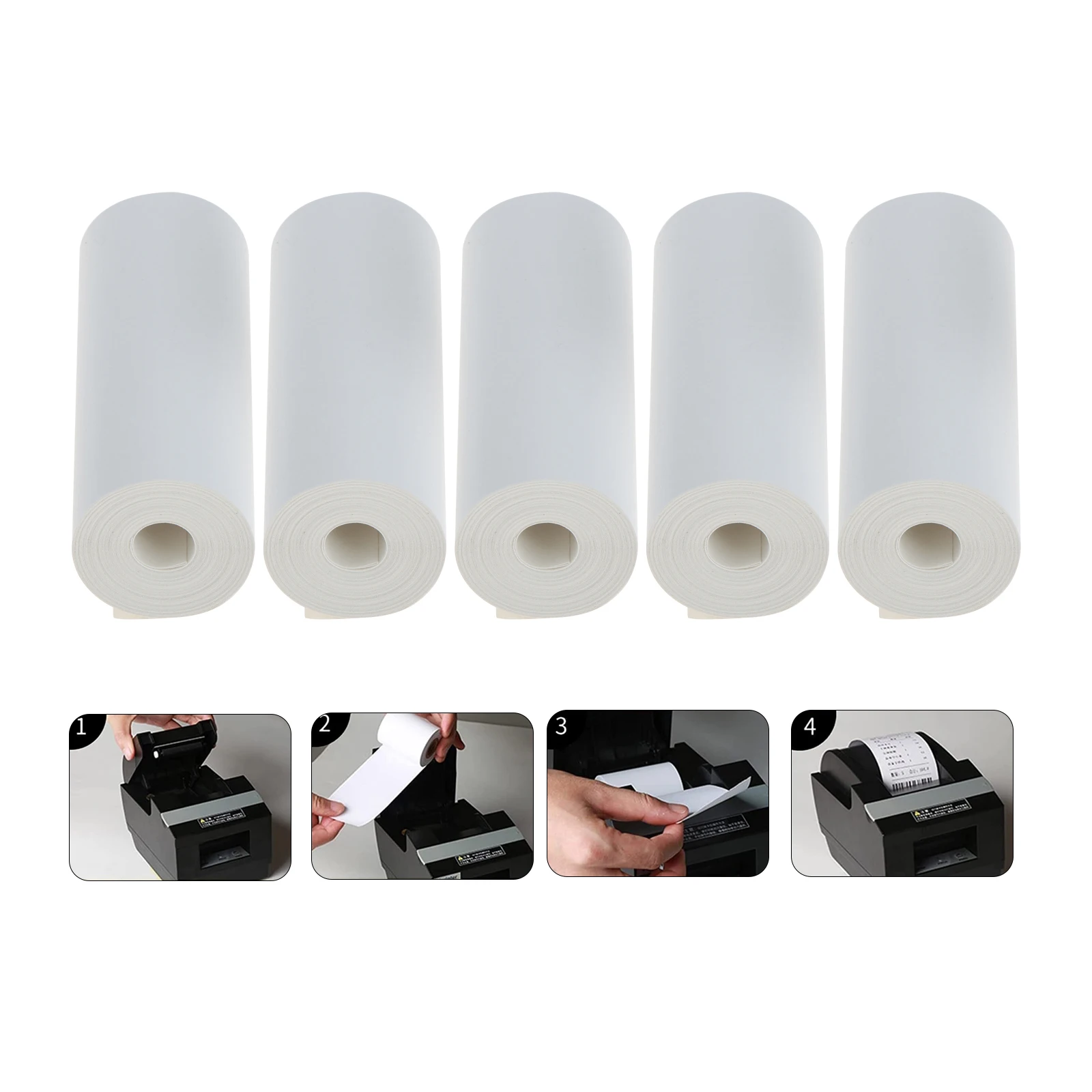 80*30mm Receipt Thermal Paper 5 Rolls Printing Label Roll for Mobile POS 80mm Photo Printer Cash Register Paper Office