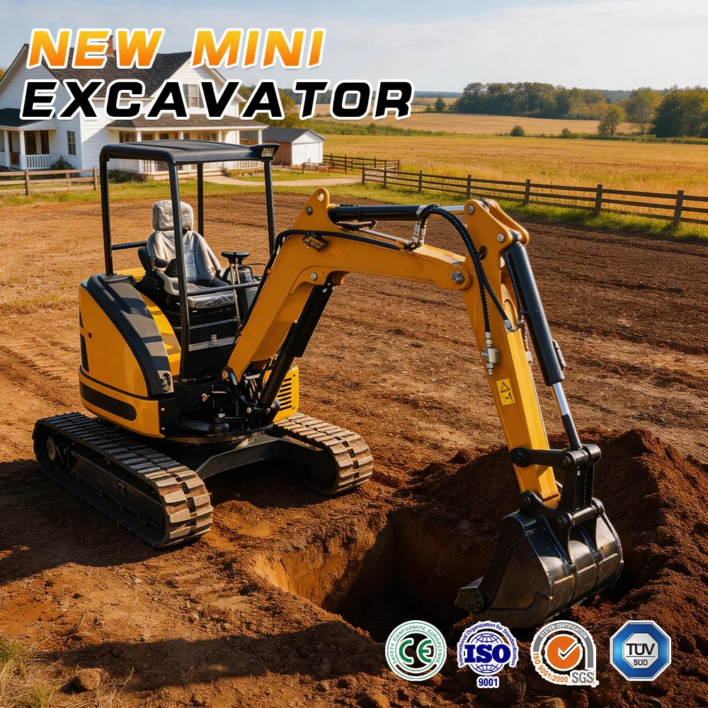 

2T Zero Tail Swing Mini Excavator Hydraulic Pilot Control 360 Degree Unlimited Rotation Durable Crawler Small Digger EPA Euro 5