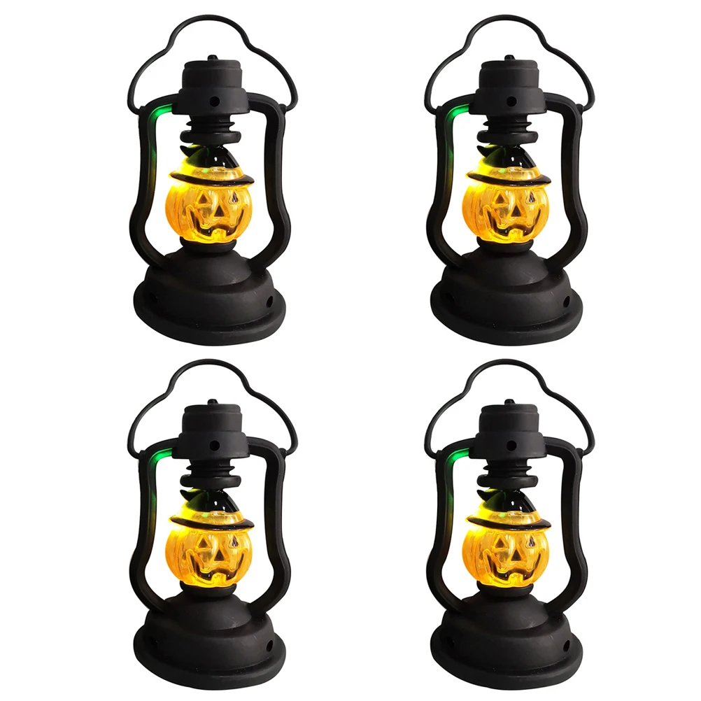 

4pcs Halloween Pumpkin Skull Lantern LED Seven Color Night Light Decorative Plastic Lamp for Party