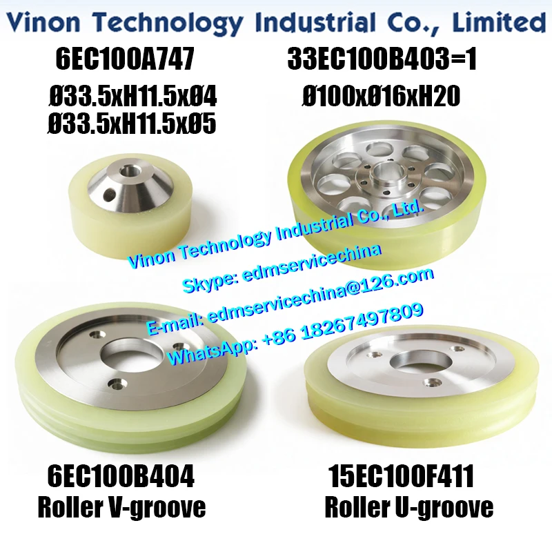 6EC100A747, 33EC100B403=1, 6EC100B404, 15EC100F411 EDM Urethanrolle für Makino U Uj SP DUO-Serie DUO43 SP43 U32 EU64 – Detail 1