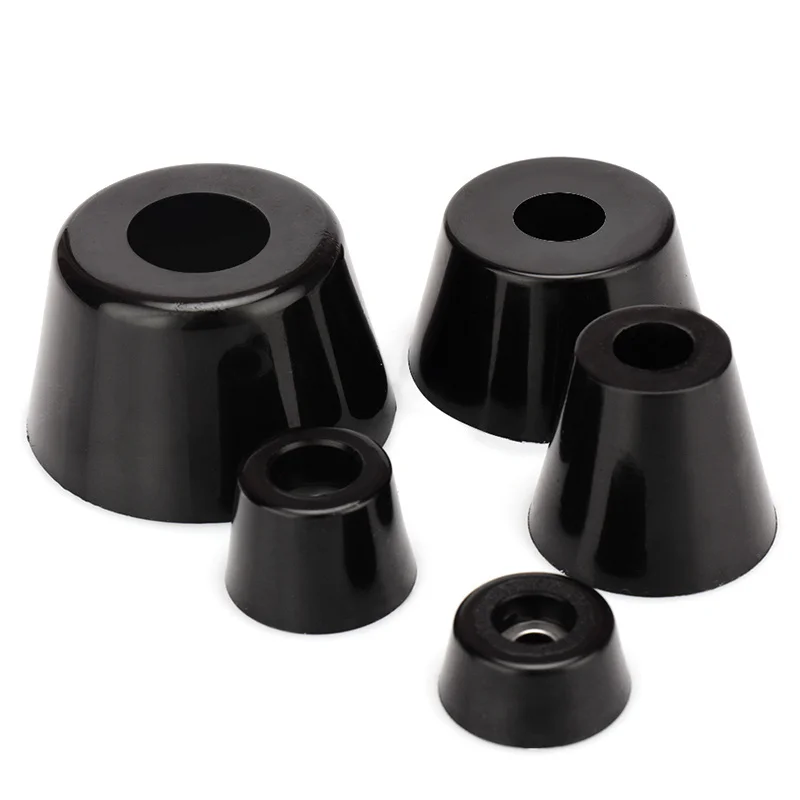 8pcs Bed Table Box Conical Rubber Shock Pad Floor Protector Furniture Parts Anti Slip Furniture Legs Feet Black Speaker Cabinet