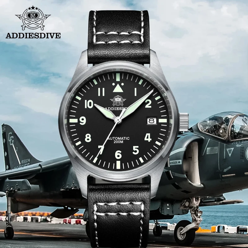 ADDIESDIVE 39mm Dive Watch NH35 Sapphire Stainless Steel Automatic Mechanical Watches 200m Waterproof Luminous MY-H2 WristWatch