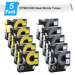 5PK ริบบิ้นขนาด6/9/12/18/24มม. ใช้ได้กับ DYMO RHINO ท่อหดความร้อน18052 18056 18055สำหรับ DYMO 4200 6000 5200ป้ายเครื่องพิมพ์