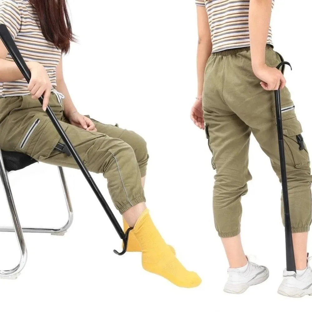 

Регулируемая ложка для обуви с длинной ручкой, портативная, многофункциональная, съемная, складная, из АБС-пластика, для обуви и носков, помощник для пожилых людей