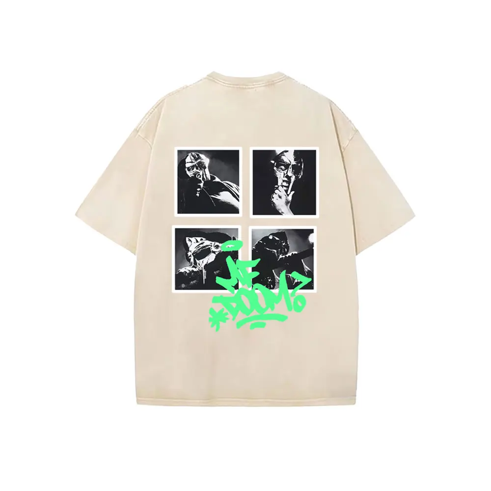 

Washed Vintage Rapper Mf Doom The Ultimate Villain Madvillainy Metal Mask Graphic Tshirt Men Women Hip Hop Fashion Retro T Shirt
