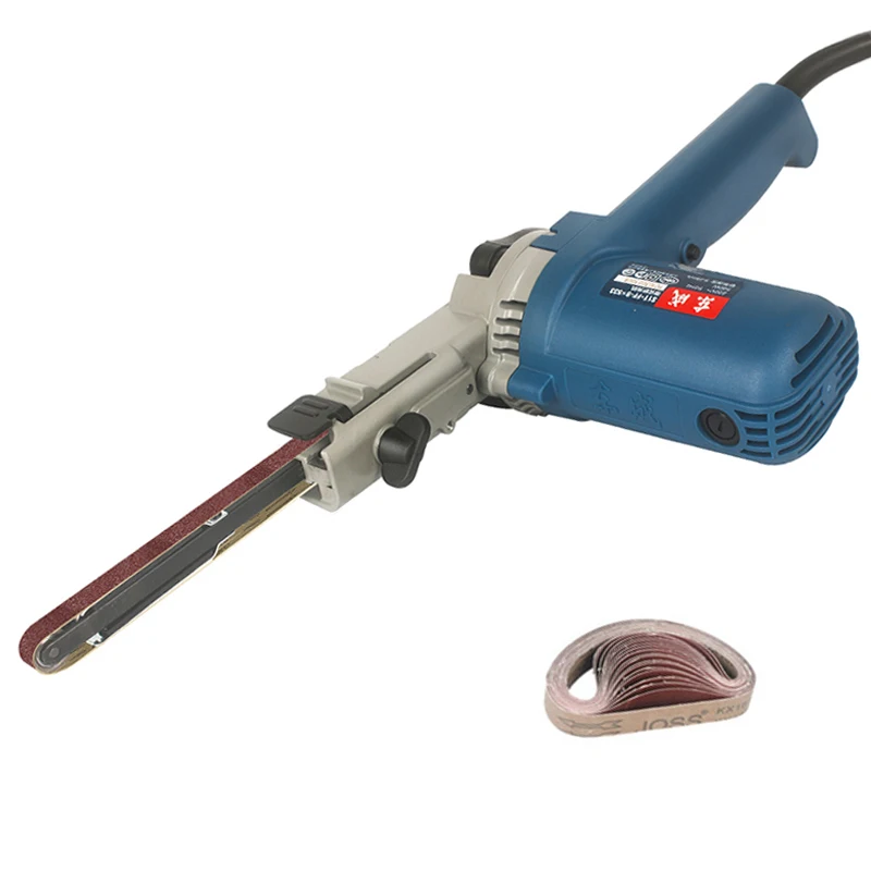 Belt Sander Mini Belt Grinder 9X533mm With 10pcs Belt 220V 500W Portable Wood Metal Polishing Sanding Belt Grinding Machine
