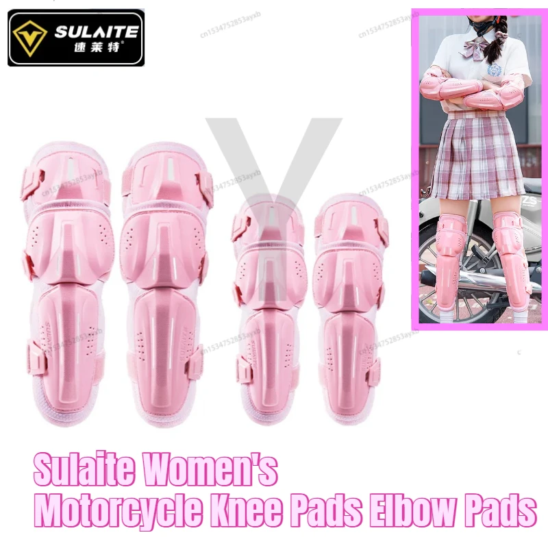

Sulaite Women Motorcycle Knee Elbow Pads Lightweight Bike CE Level 2 MTB Knee Guards