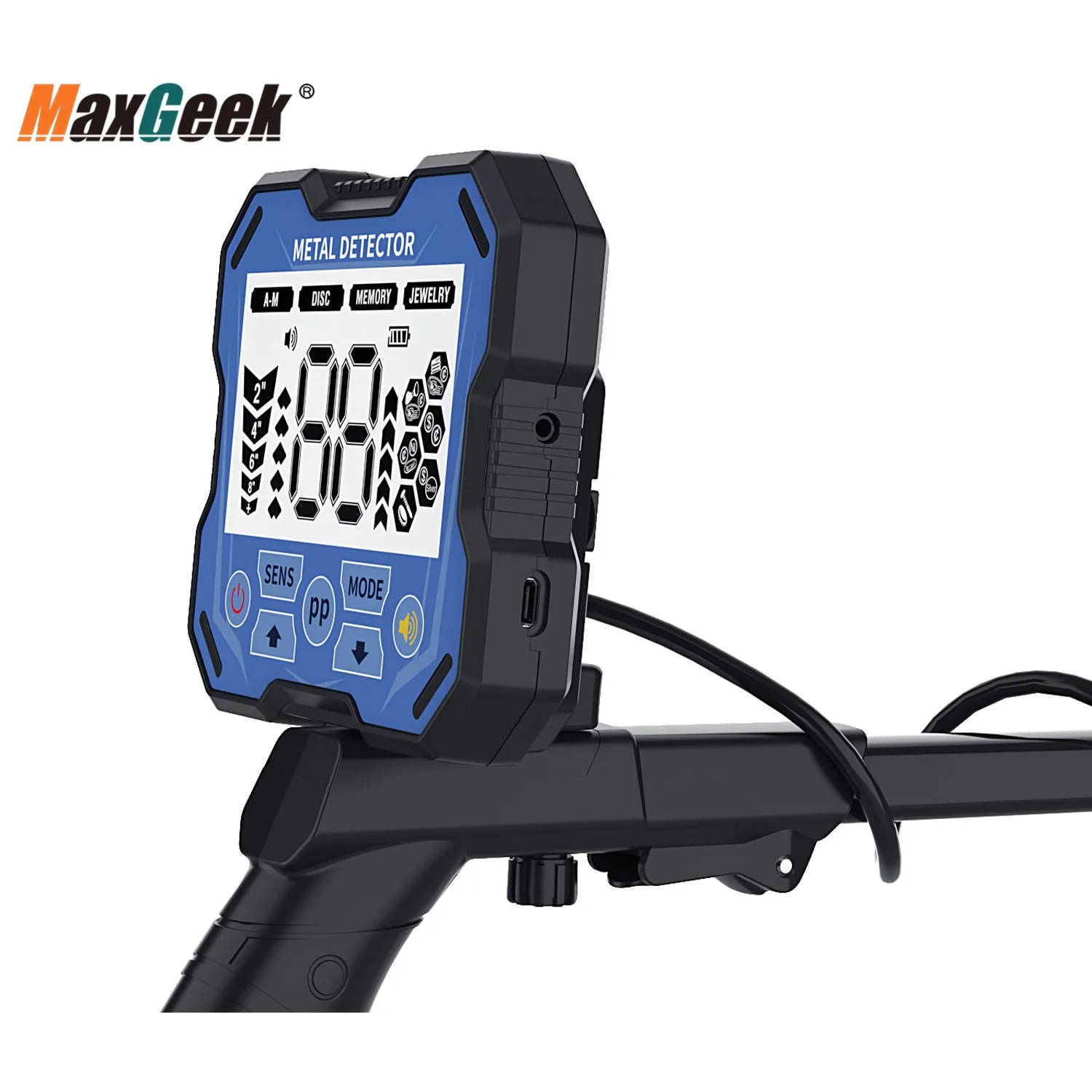 Maxgeek GT928 Профессиональный подземный металлоискатель Водонепроницаемый детектор сокровищ для уличной редкой металлической охоты