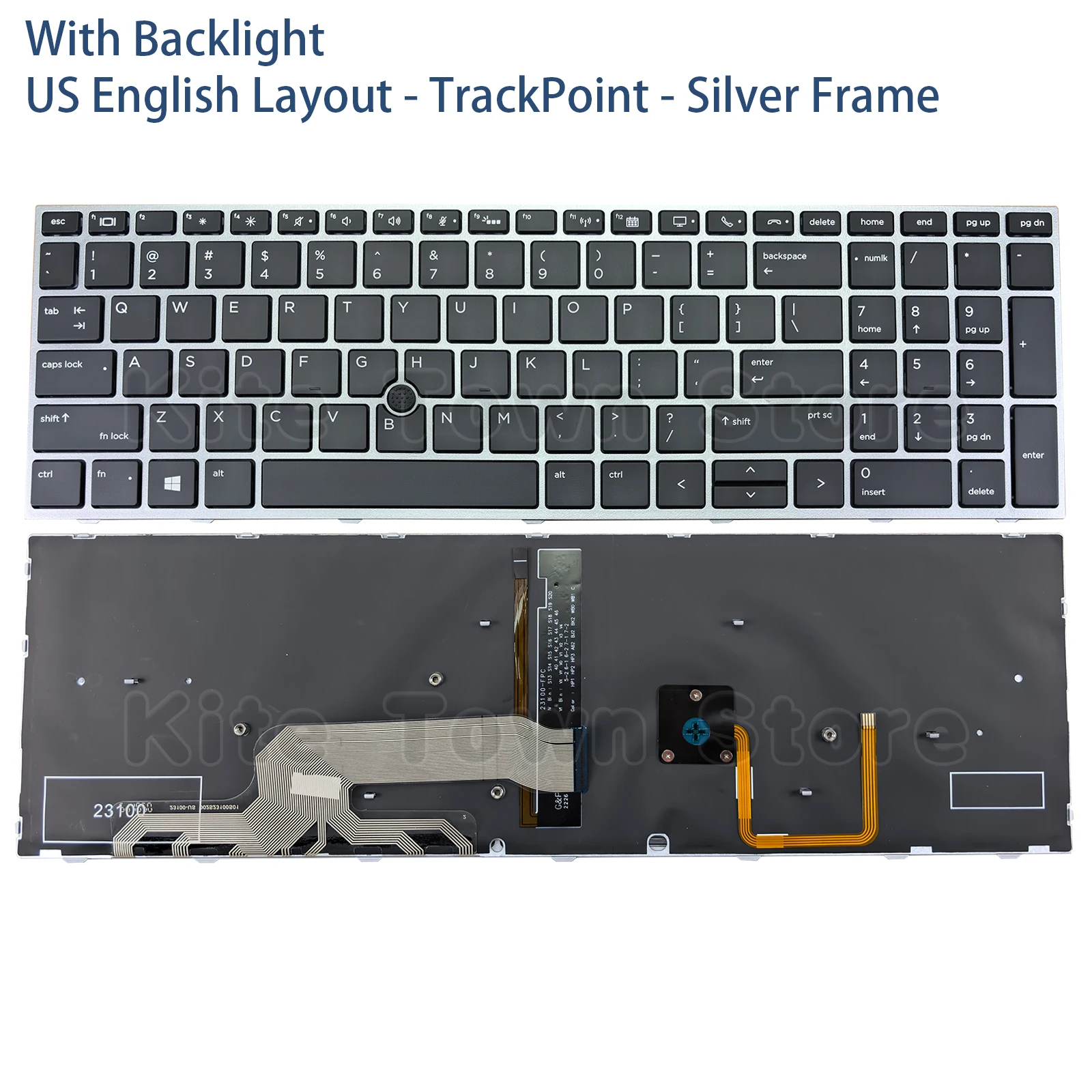 

Новая клавиатура для ноутбука США с подсветкой для HP ZBook 15 G5 G6 17 G5 G6, серебряная рамка с трек-точкой