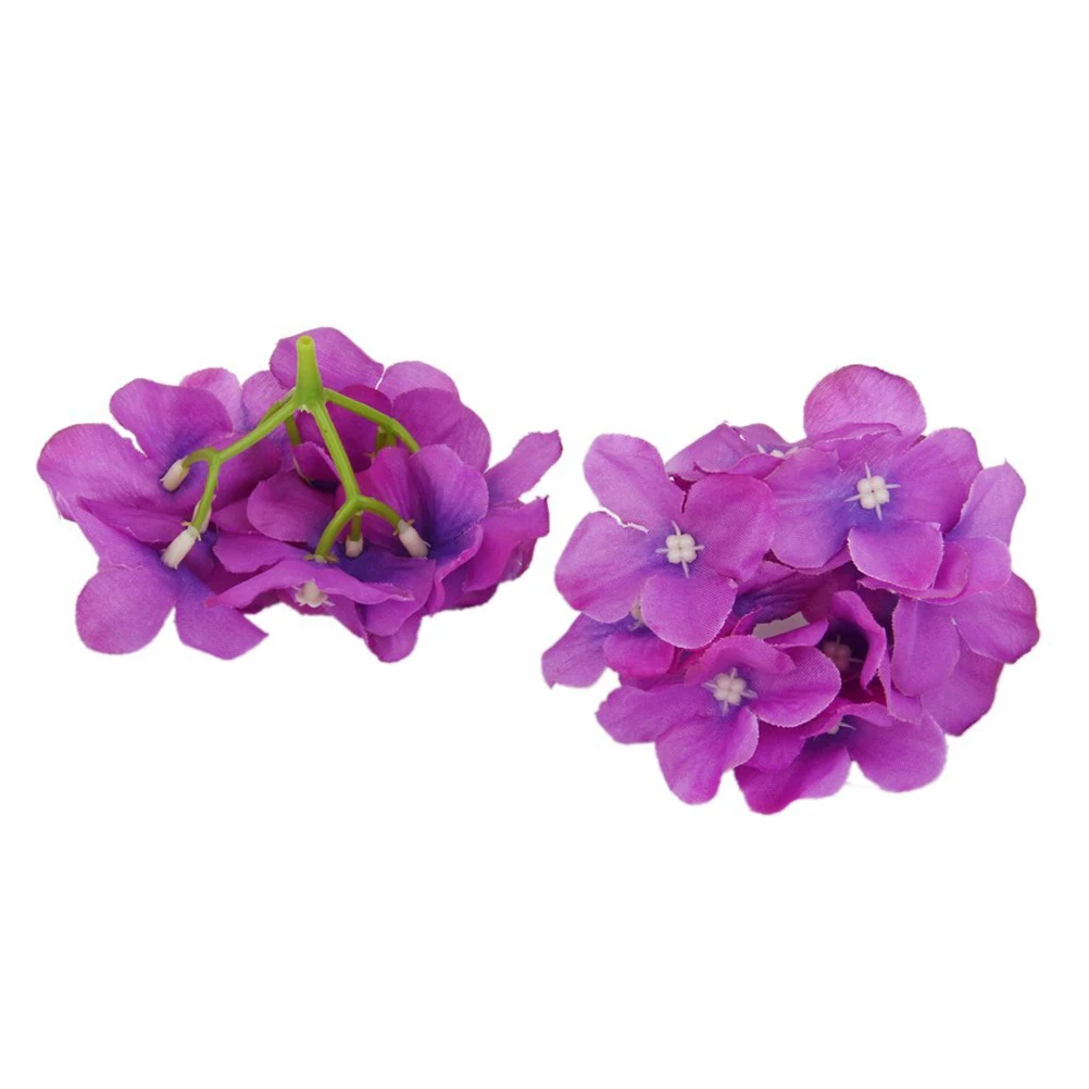 

20 Pcs Hydrangea Flowers Purple Plastic Silk Hydrangea Cloth 10x8cm Bridal Shower Decor DIY Wedding Car Garland