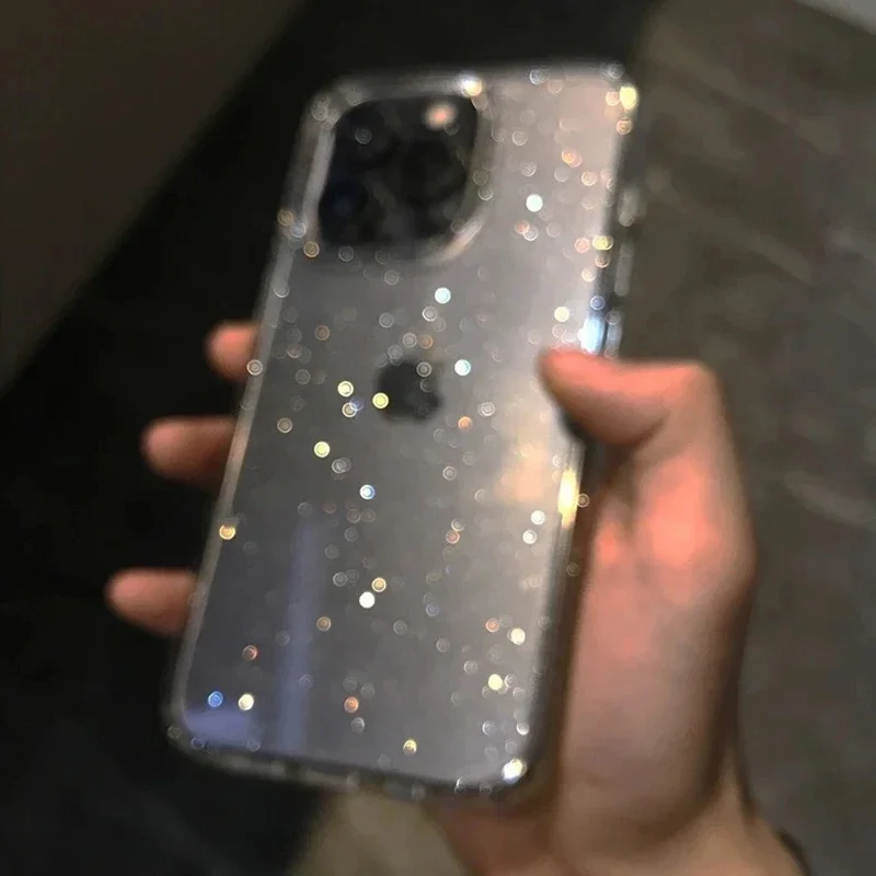 New Luxury Bling Glitter Clear Case For iPhone 15 14 13 11 12 Pro Max Mini X XS Max XR 7 8 Plus Silicone Soft TPU purple Cover