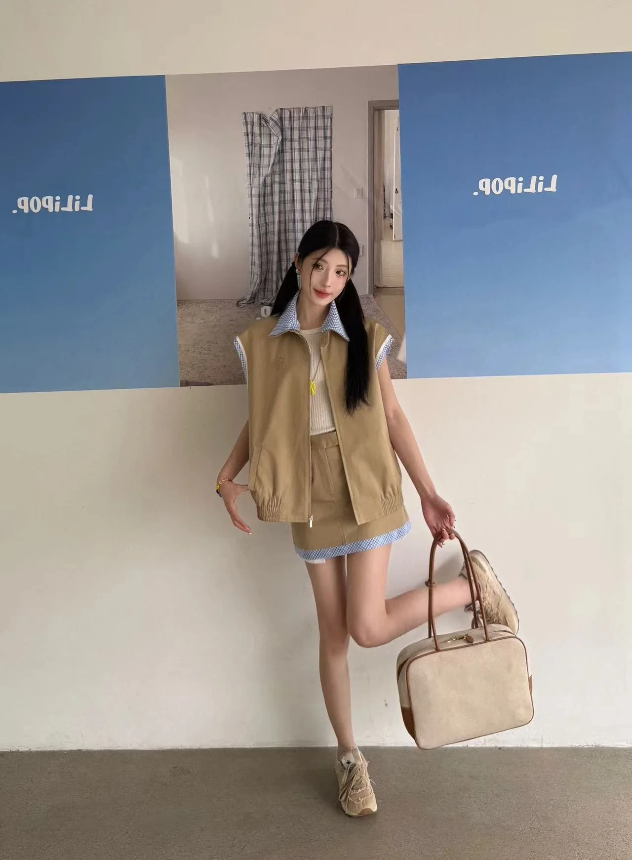 

2025 Fashion New Arrival Spring/Summer High Street Solid Zipper Knit Standard Vest Jacket For Women