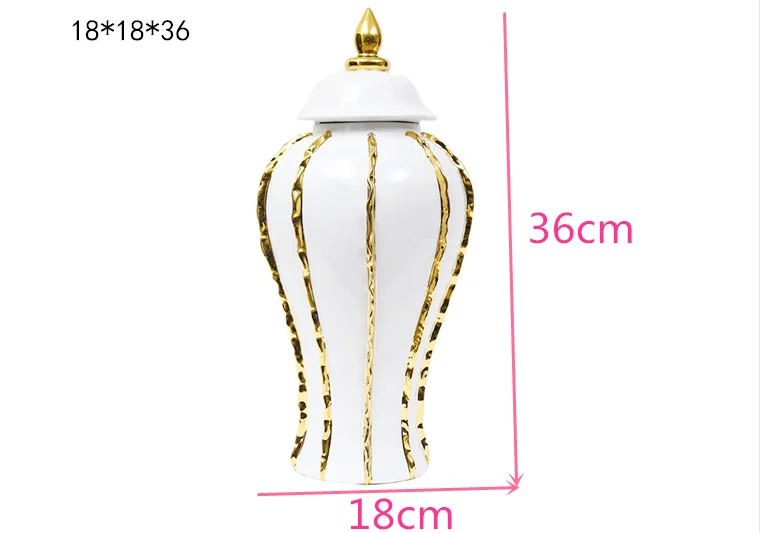 European-style ceramic general jar vase ornaments electroplating gilt ginger jar tv cabinet porch home decoration ornaments