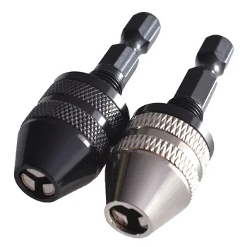 Mini uchwyt bezkluczowy wiertarki elektryczne konwerter zaciskowy przedłużacz śrubokręt adapter do wiertarki narzędzie do mocowania 1/4 