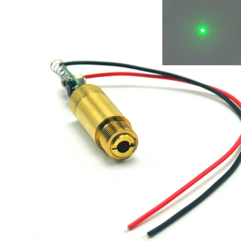 

Industrial 532nm 5mW Green Dot Laser Diode Module Focus Aiming 3.7V-5V Driver