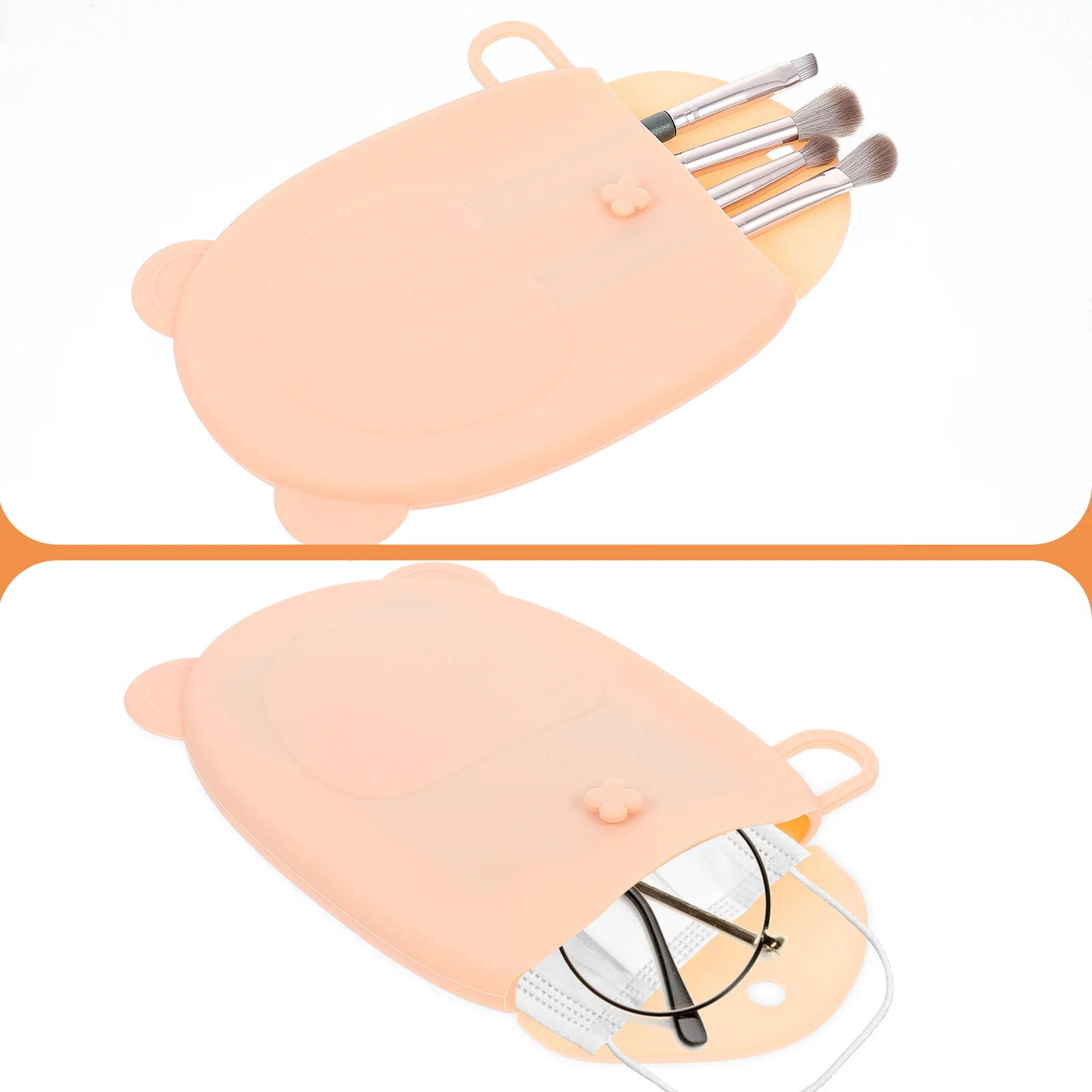 

Silicone Sundries Storage Bag Hanging Organizer Portable Mask Case Holder Waterproof Tear Resistant Silicone Pouch