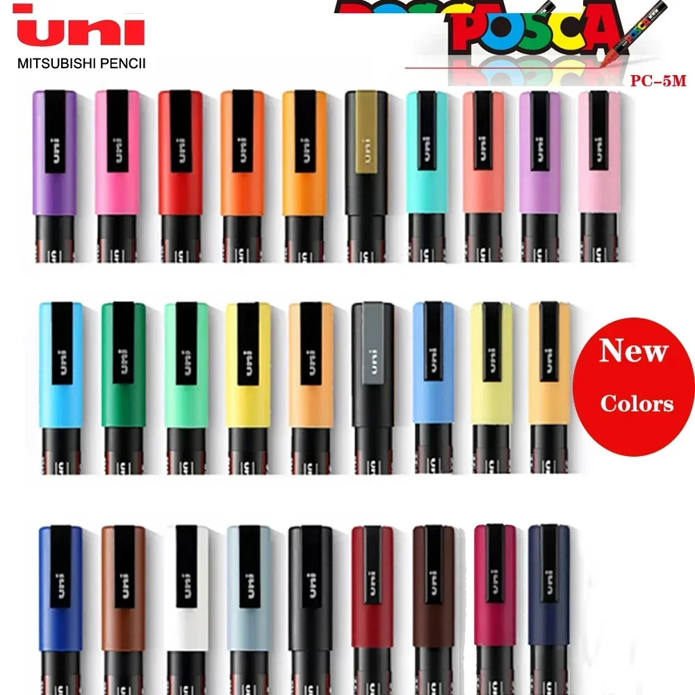 28 Colors Japan UNI POSCA Color Markers Pen Set PC-5M Art Supplies Acrylic Markers Back To School School Acsesories Graffiti