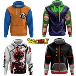Dragon Ball motion Hoodie Anime Son Goku Piccolo Print Hooded Pullovers Tops Loose Long Sleeves Harajuku Clothes Fleece Hoodies