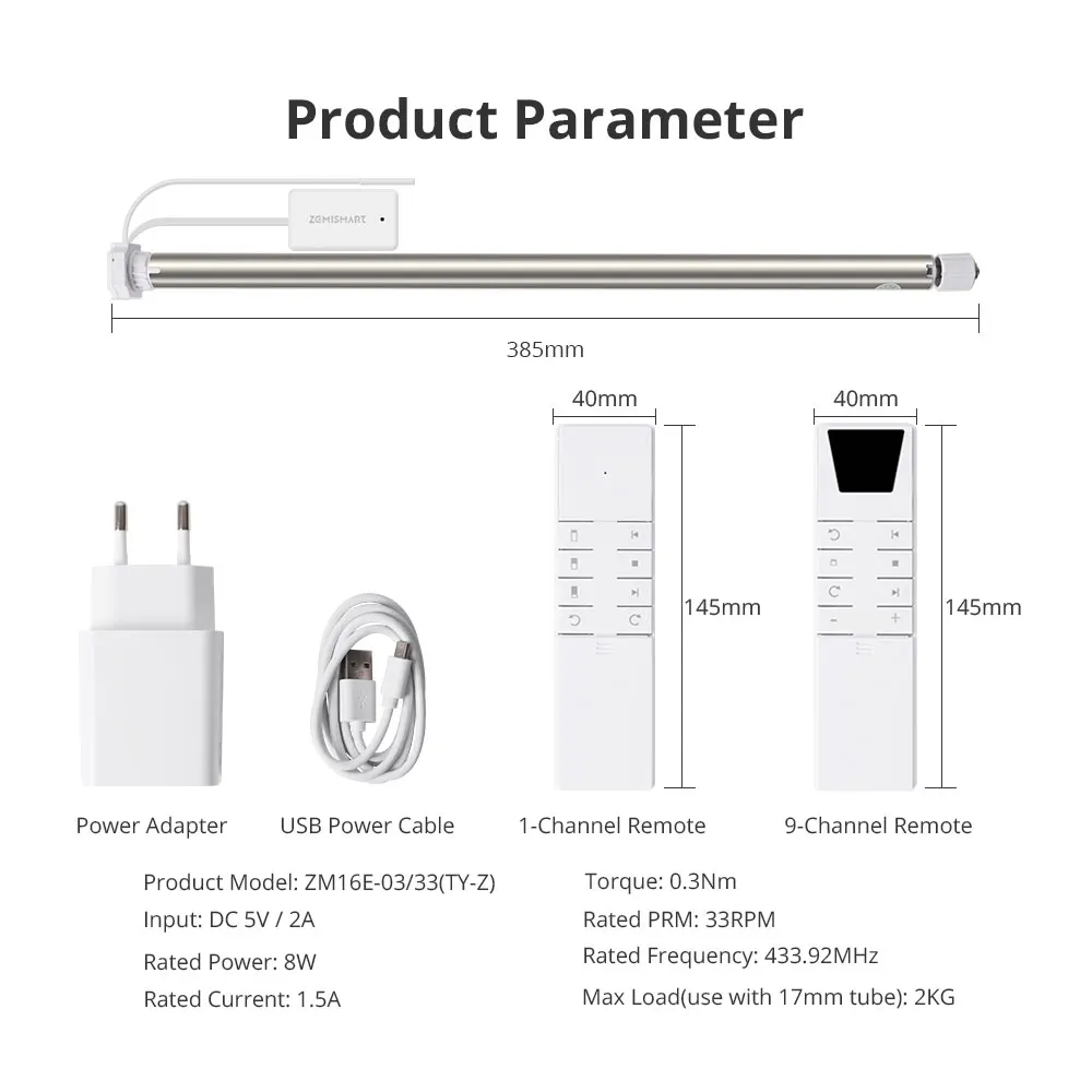 Imagem -06 - Tuya Smart Life-zigbee Roller Shade Motor Motor Elétrico Cego Controle de Voz Alexa Google Home eu Plug 17 mm 25 mm 28 mm Tube