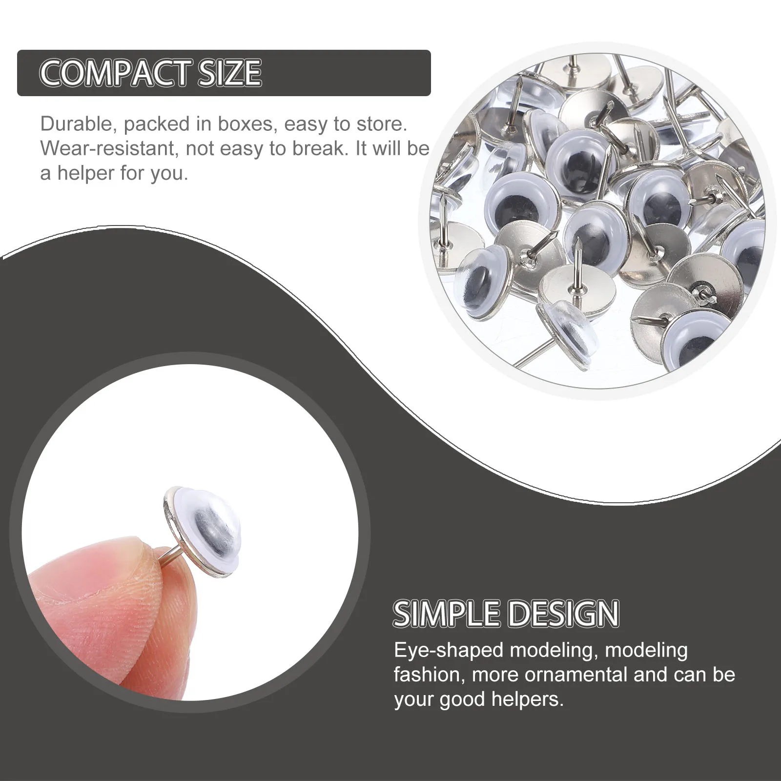 

50 Pcs Home Accessories Cartoon Eye Pushpin Pins for Bulletin Board Thumb Tack Message Nice Pushpins Cute Office