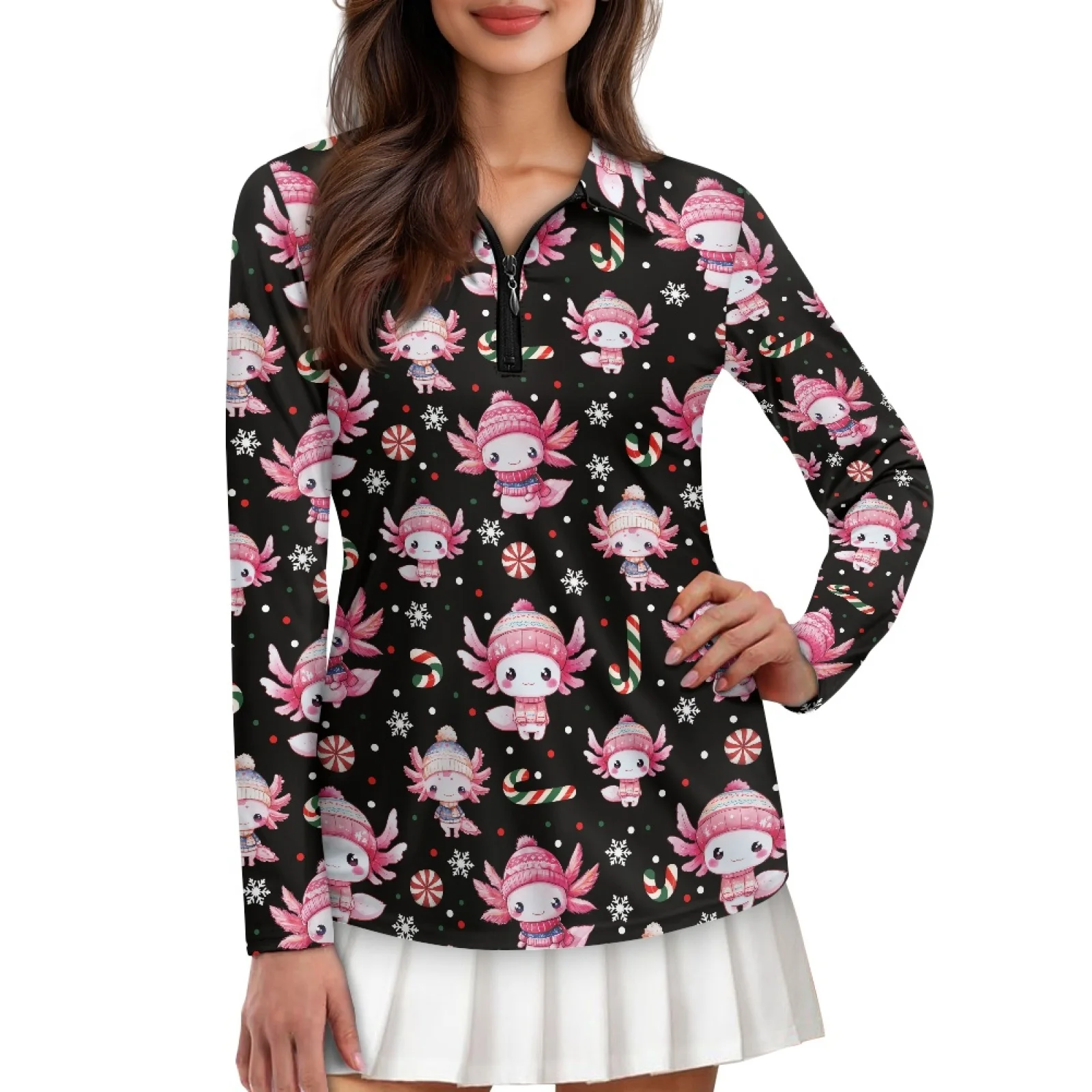 PENSTROLL Salamander Theme Womens Quick Dry Pullover Training Wear Soft Tennis Polo Shirts for Gym