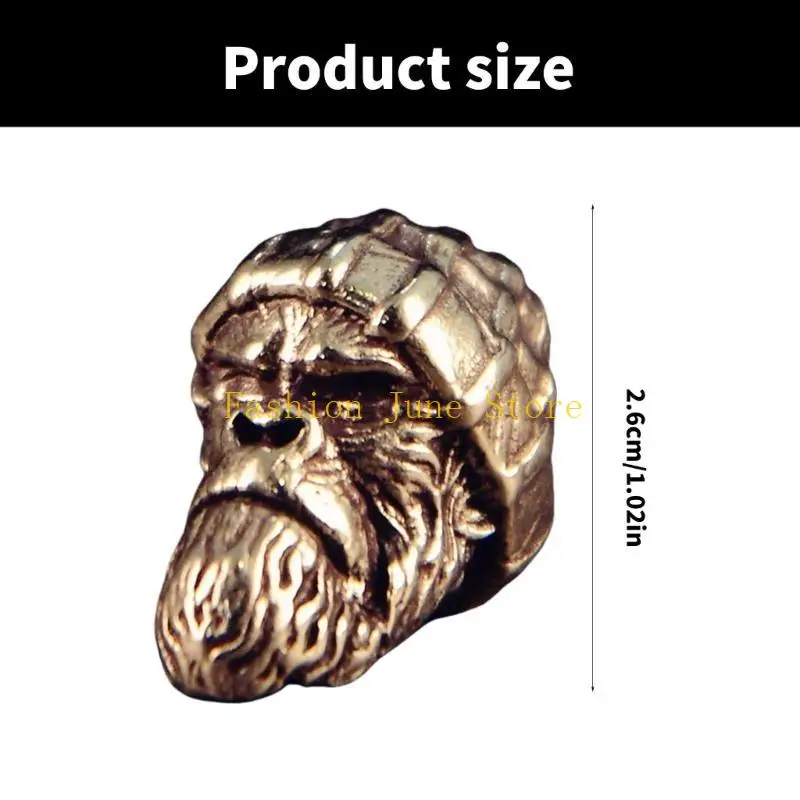 N5KA Handmade Brass Gorillas Pendant with Woolen Hat Keychain Accessories Jewelry Making Component for Fashion Enthusiasts