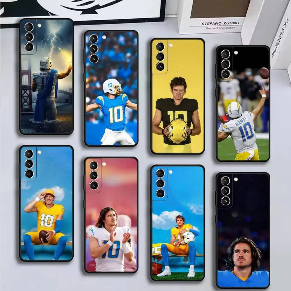 

Pro Football J-Justin Herbert Phone Case For Samsung GalaxyA13,21s,22,31,32,52,53,71,72,73,Soft Black Cover