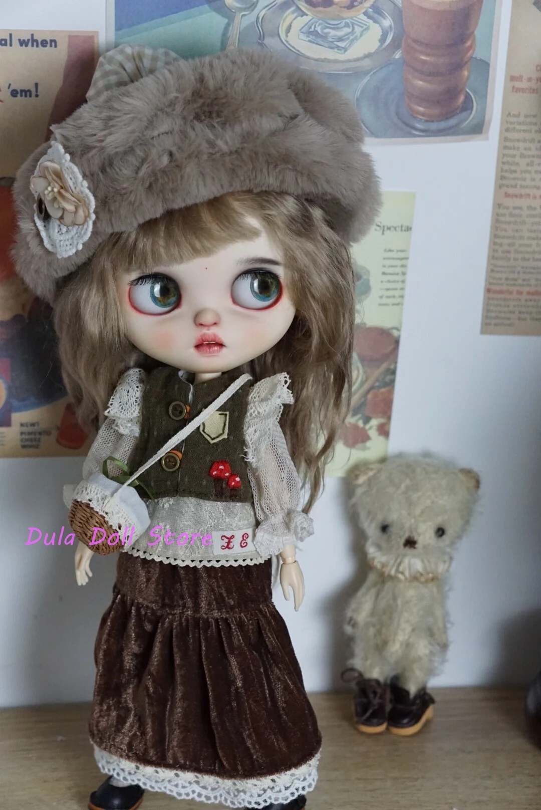 

Одежда для кукол Dula, осенне-зимний ветрозащитный жилет средней длины для куклы Blythe ob24 ob22 Azone Licca ICY JerryB 1/6