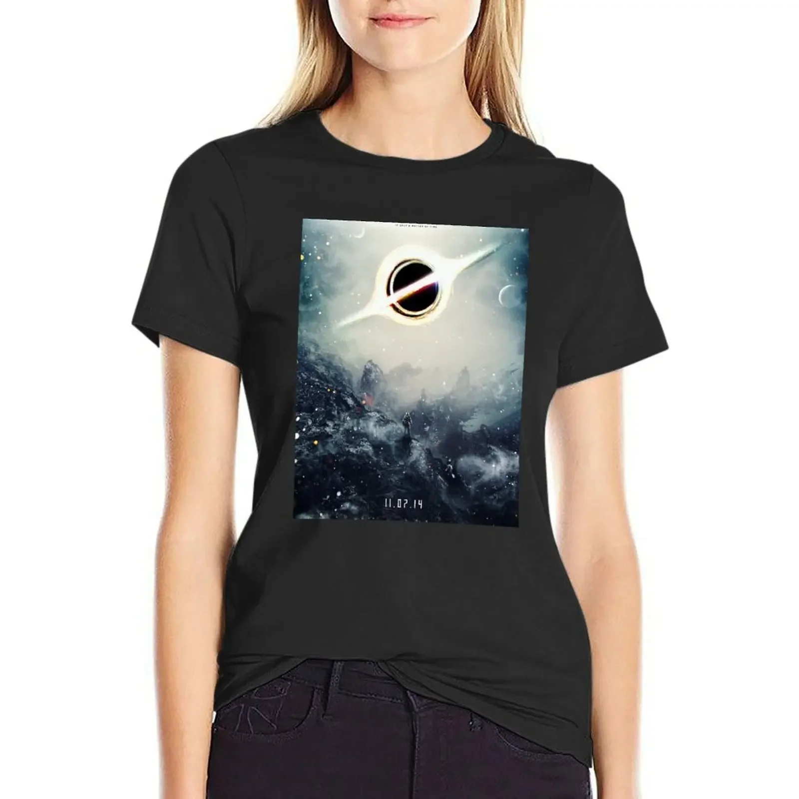 

Black Hole Fictional Teaser Movie Poster Design T-Shirt Aesthetic clothing lady clothes western t-shirt dress for Women