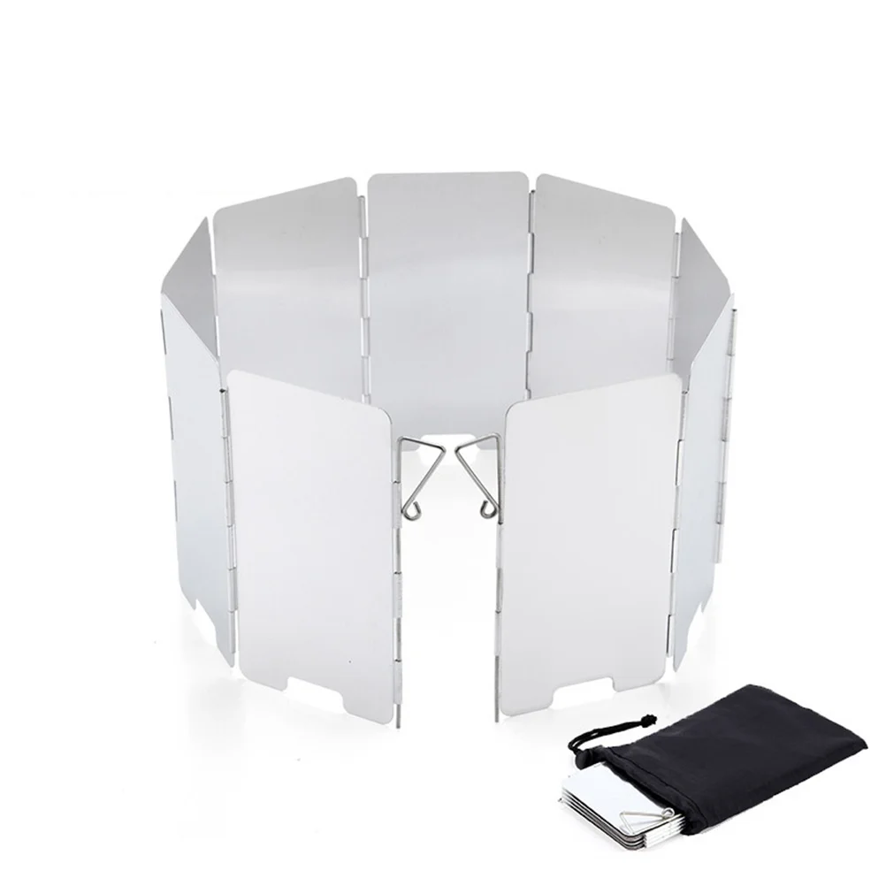 

9 Plates Aluminum Alloy Folding Stove Windscreen Windshield for Camping Hiking Outdoor Picnic Cooking Camping
