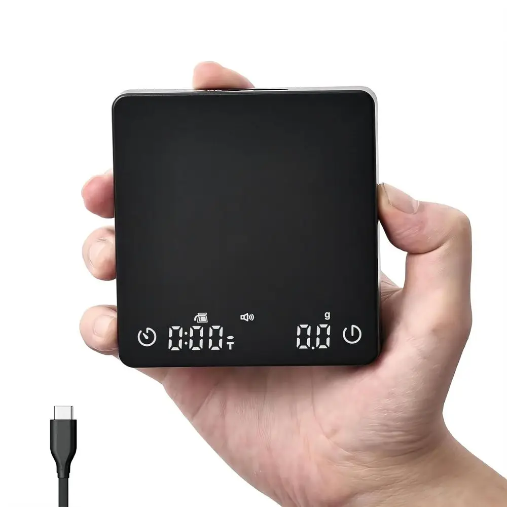 

Мини-весы для кофе с таймером, перезаряжаемые весы для эспрессо, точность 2 кг/0,1 г, для эспрессо и кофе методом пуровер, портативные