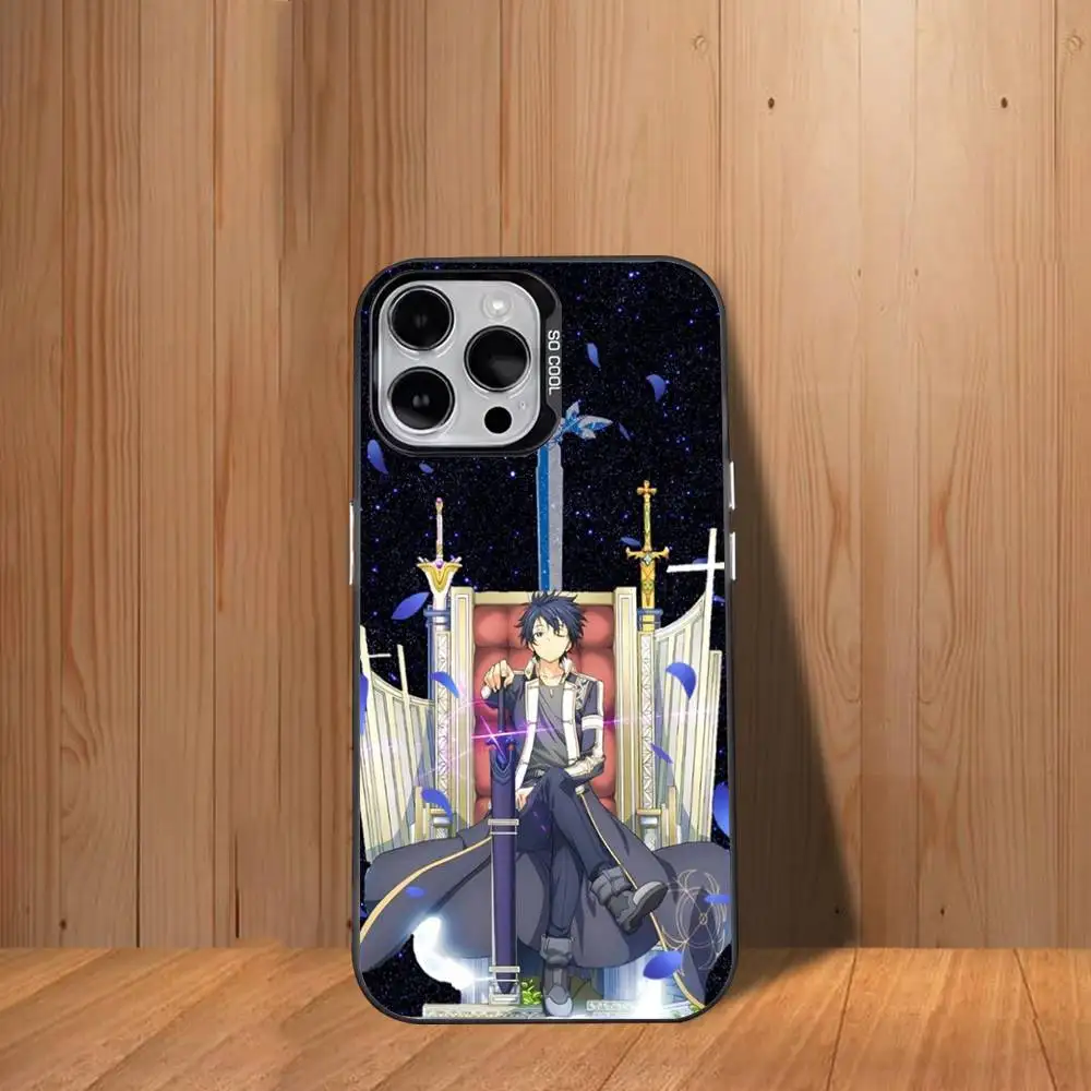 حافظة هاتف Sword Art O-Online SAO Kirigaya لهاتف iPhone 17,16,15,14,13,12,11,Mini,Pro,SE,MAX غطاء أبيض غير لامع مقاوم للصدمات