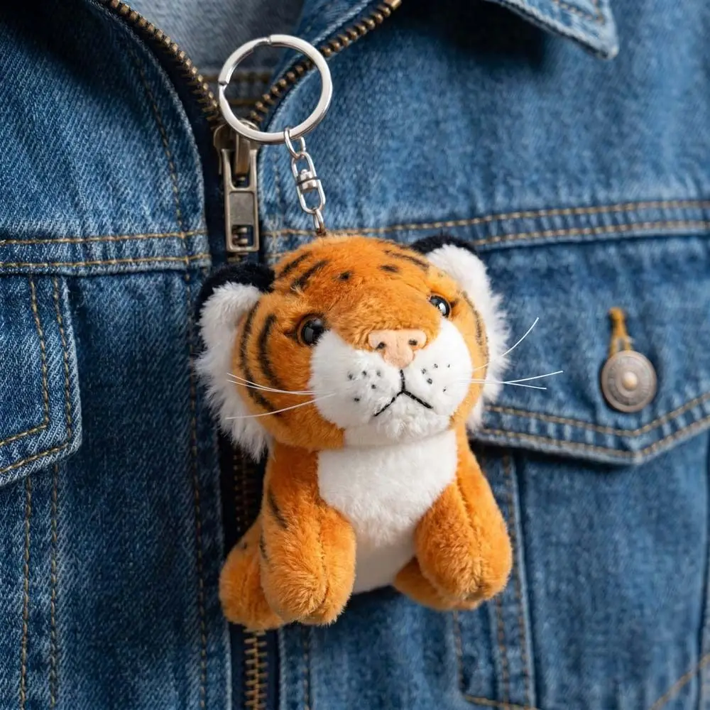 

Stuffed Keychain Tiger Plush Keychain Fluffy Soft Tiger Doll Keychain Collection 12cm Tiger Plush Toy Backpack Decoration