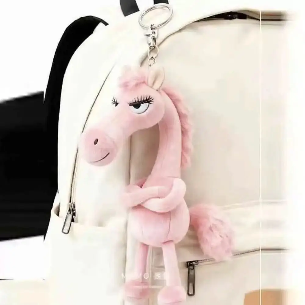 Creativo peluche cavallo scuro portachiavi carino mascotte bambole simulazione cavallo bambola stile cinese morbido zodiaco pony figurine regalo di compleanno