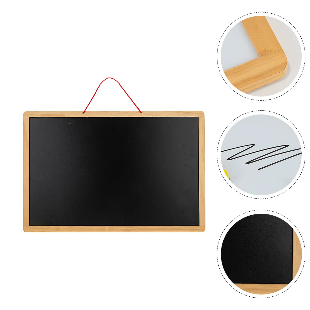 Blackboard Magnetic Whiteboard Hanging Wooden Framed Chalkboard Double Side Message