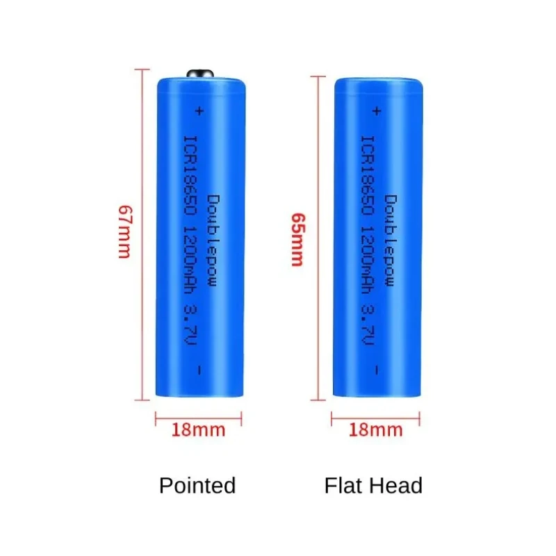 18650 3,7 V 1200 mah akumulator litowy wielokrotnego ładowania Li-lon prawdziwa pojemność 2/4/6/10 sztuk akumulatory Li-po do latarki — zdjęcie produktu 5