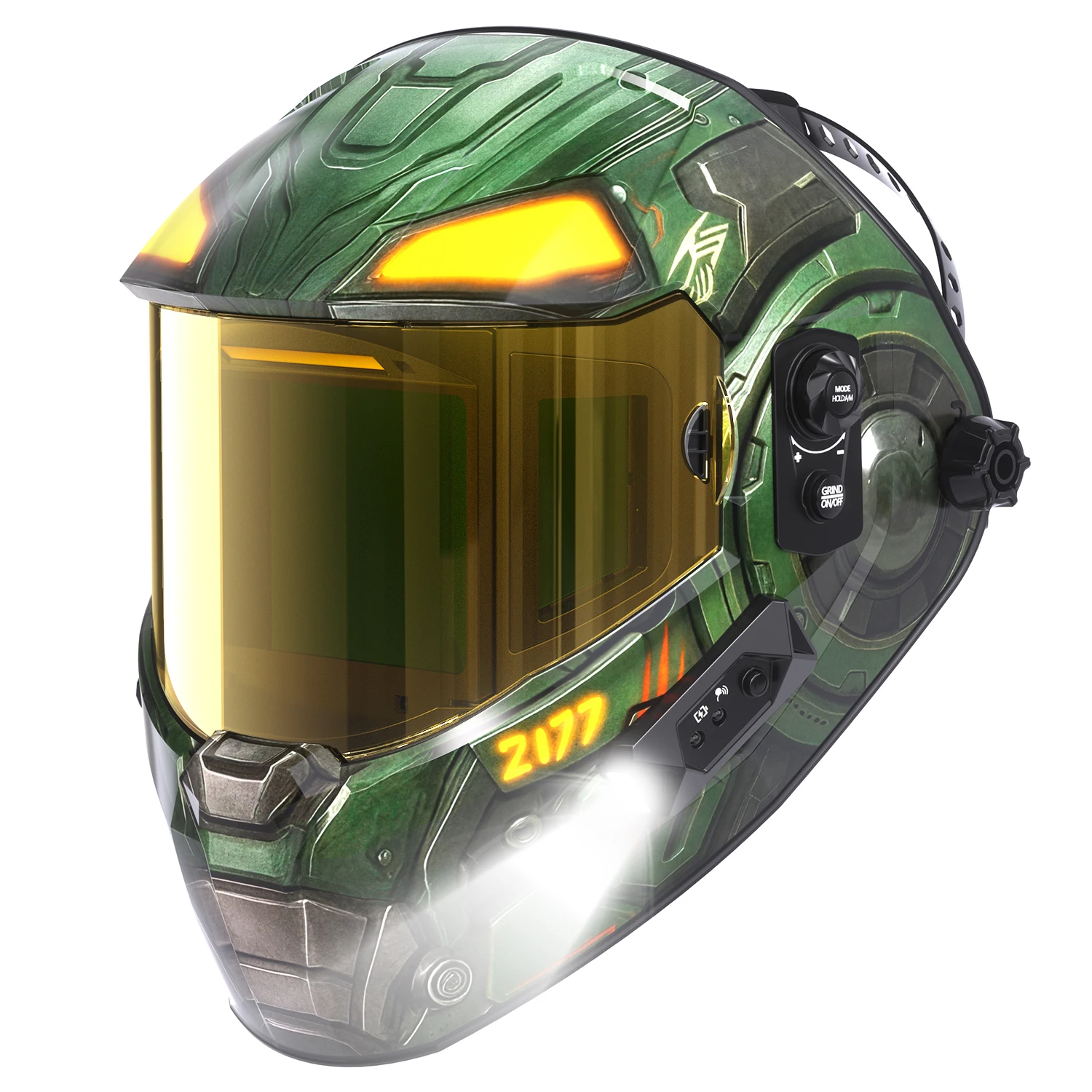 ANDELI Auto Darkening Welding Helmet with 2 Lights Digital Shade Control 180° Panoramic View Welding Mask One-Touch Grind 1/1/1/2 True Color