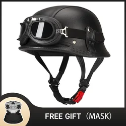 Classic German Vintage Motorcycle Helmet Moto Helmets Retro Casco Moto Helmet Half Face Men Women Casco Moto DOT ECE Approved